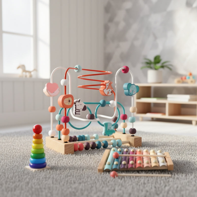 ToddlerPlay – 3-delige Houten Speelgoedset
