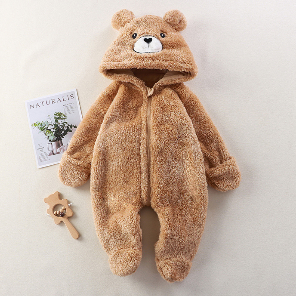 SnugglePaws – Zachte Fleece Baby Onesie met Dierenontwerp