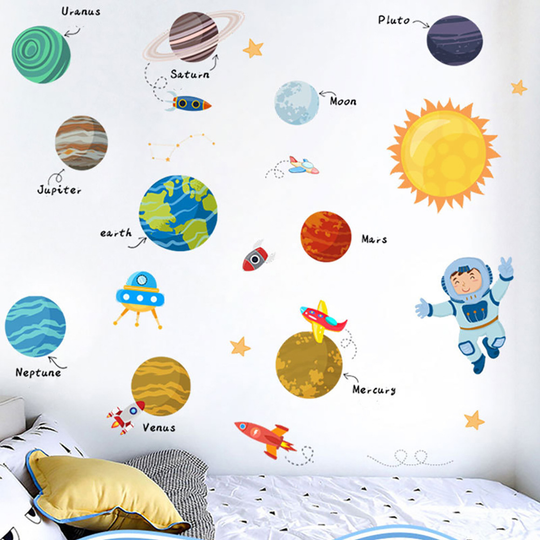 SpaceLearn – Educatieve Zonnestelsel Muursticker