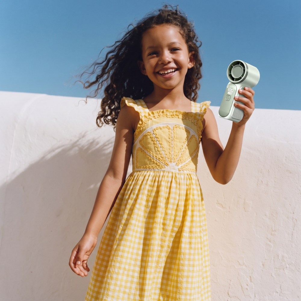 TurboBreeze – 3000mAh Mini Handventilator met Digitaal Display