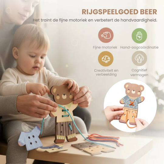LaceBear – Montessori Rijg Speelgoed Beer