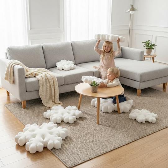 SnowFluff – Sneeuwvlok Pluche Decoratiekussen