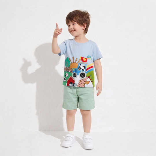 Dario – Boerderij Print T-shirt