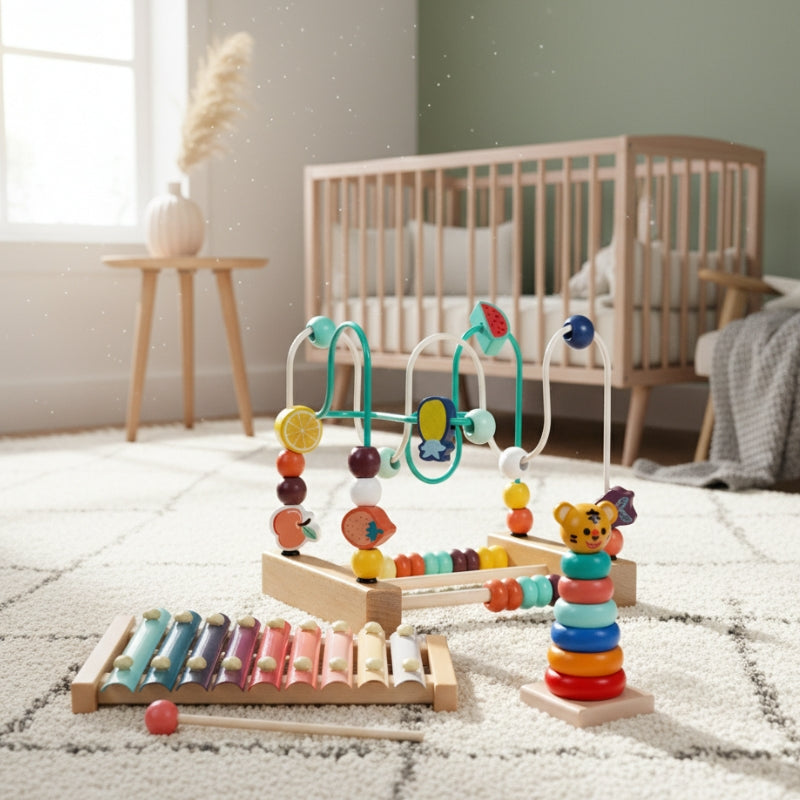 BabyWood – 3-delige Houten Speelgoedset