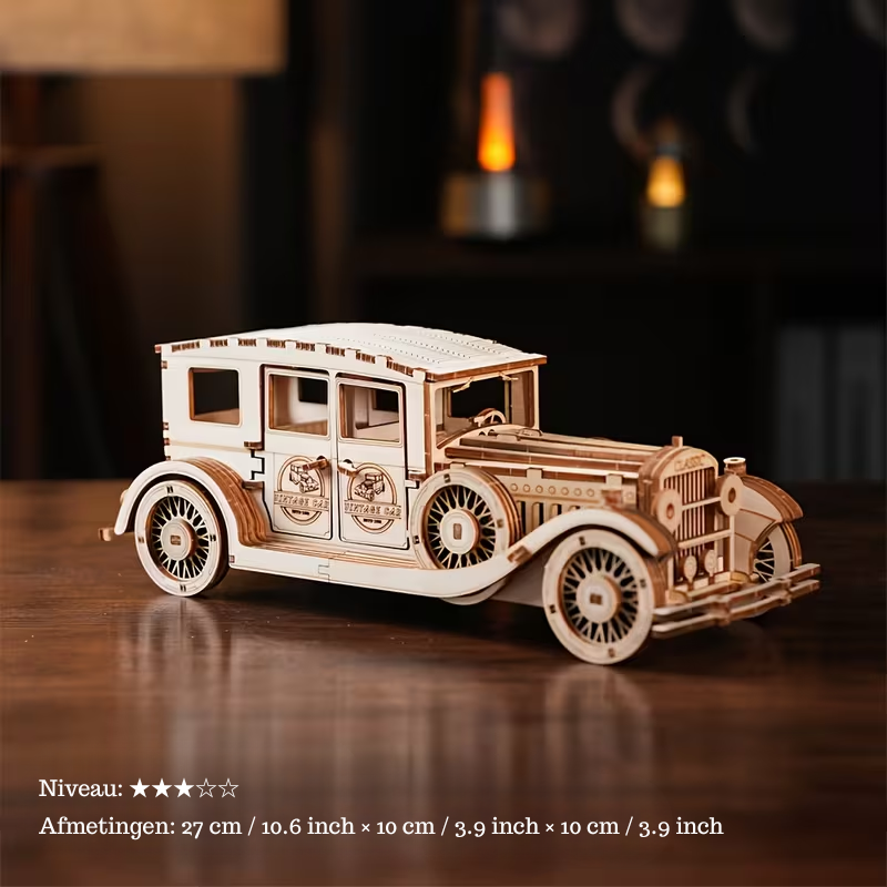 RetroRide – 3D Houten Vintage Auto Puzzel
