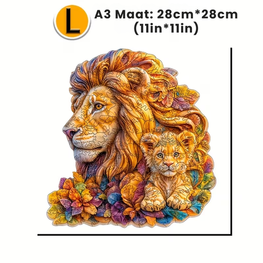 LionCraft™ – Houten Leeuwenpuzzel in Dierenvorm