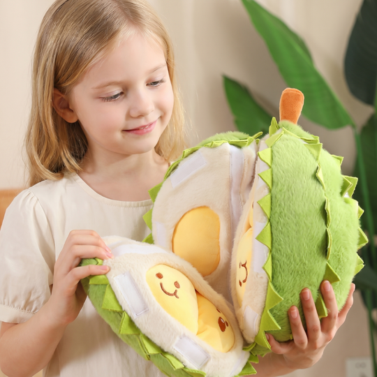 DurianCuddle – Durian Fruit Knuffel met Open Design