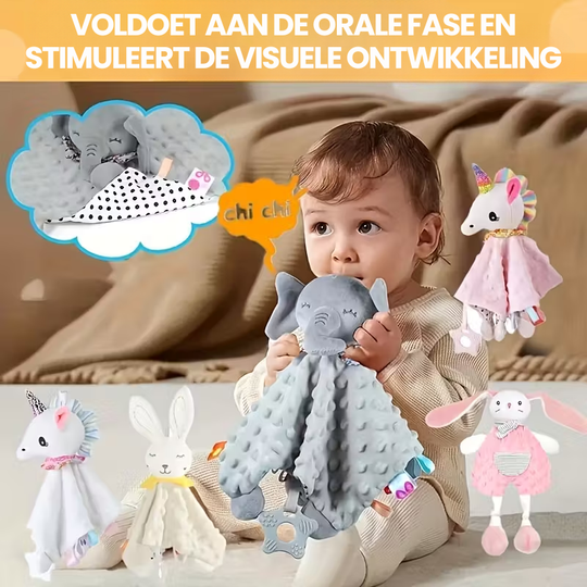 CuddleCloud™ – Zacht Baby Knuffeldoekje met Schattige Dierenontwerpen