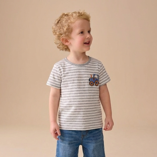 Henrik – Tractor Streep T-shirt