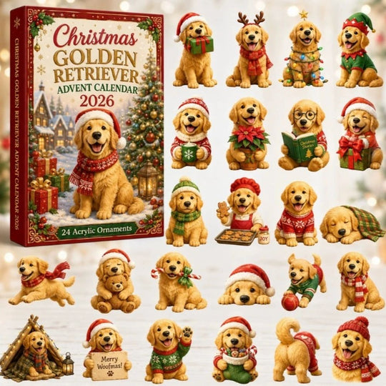 <font dir="auto" style="vertical-align: inherit;"><font dir="auto" style="vertical-align: inherit;">Calendrier de l'Avent de Noël transfrontalier 2026 Calendrier de l'Avent Chien Golden Retriever Américain Boîte Mystère</font></font>