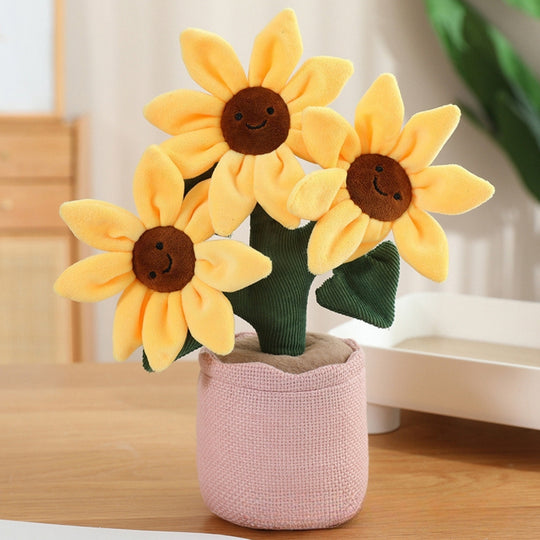 SunnyBloom – Pluche Zonnebloemen in Bloempot