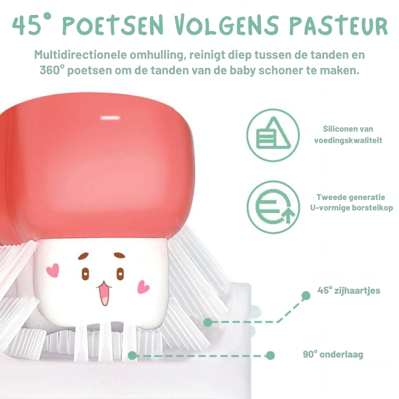 MiloBrush™ – U-vormige Kindertandenborstel 2-pack – 360° Siliconen 2–6 Jaar