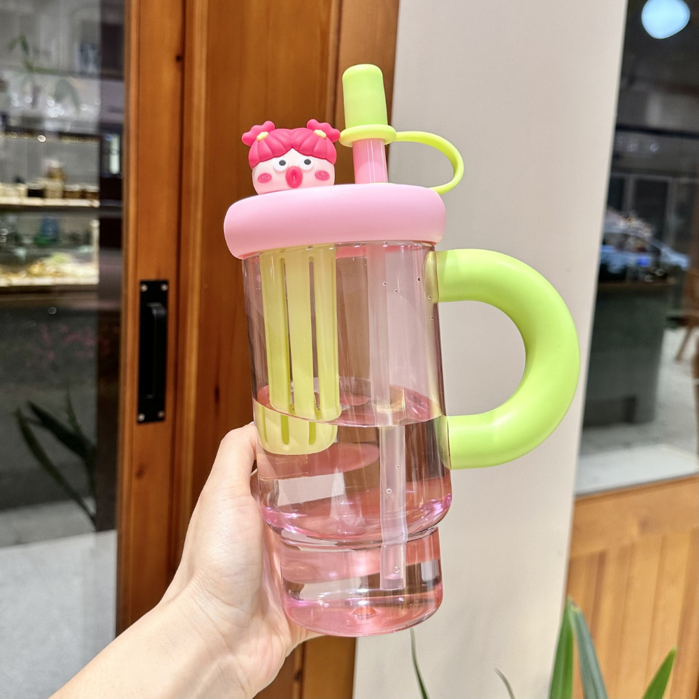 CuteSip – Grote Drinkbeker met Rietje & Infuser (900 ml)