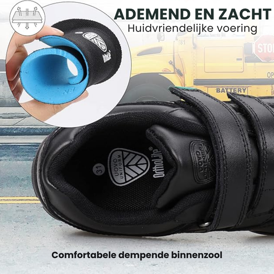 CleanStep – Leren Kinder Sneakers met Klittenband