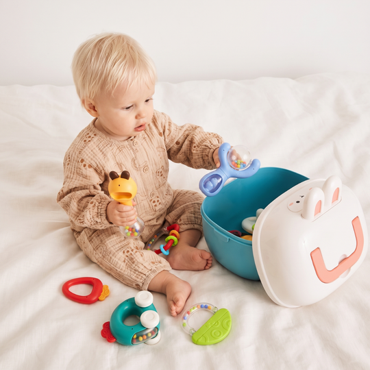 BunnySense – Baby Rammelaar en Bijtspeelgoed Set