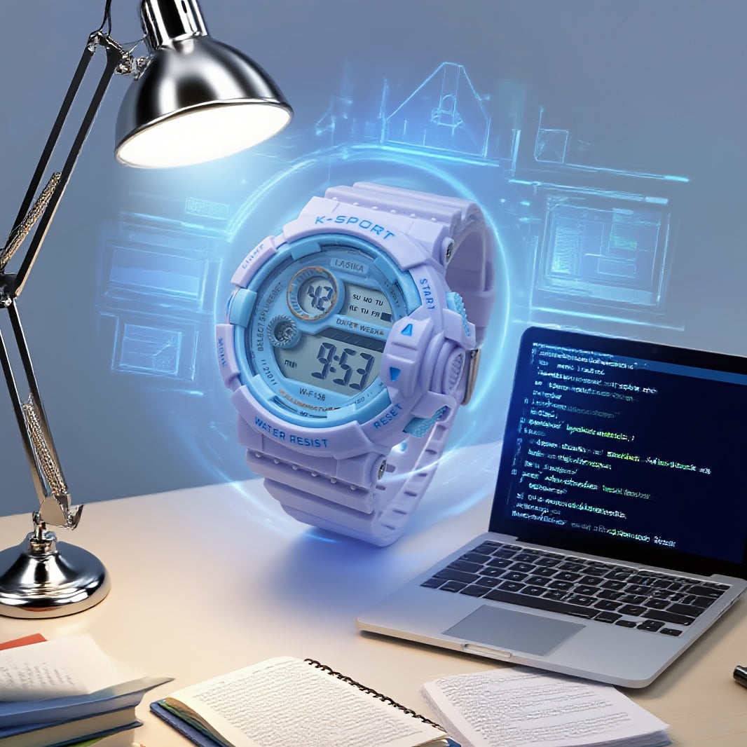 AquaGlow™ – Waterdicht Digitaal Sporthorloge voor Meisjes – IPX7 Zwemhorloge