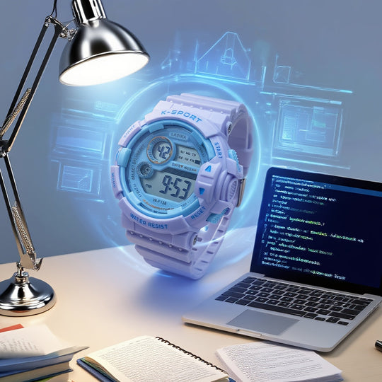 AquaGlow™ – Waterdicht Digitaal Sporthorloge voor Meisjes – IPX7 Zwemhorloge