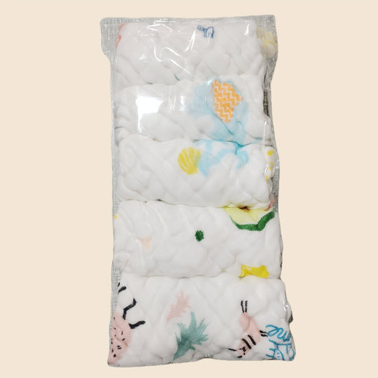 SquareTowels™ – 5 Stuks Zachte & Absorberende Washandjes voor Kinderen