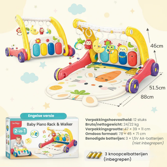 WalkyPlay – 3-in-1 Baby Walker en Speelmat