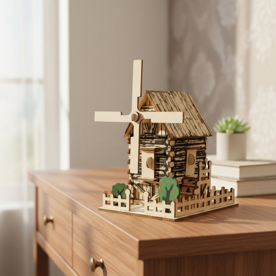 PastoralWindmill – 3D Houten Bouwpuzzel Windmolen