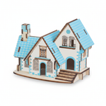 BlueDreamHouse – 3D Houten Bouwpuzzel Huis
