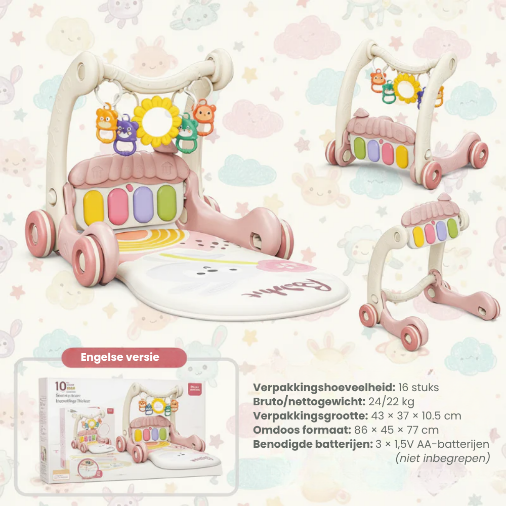 WalkyPlay – 3-in-1 Baby Walker en Speelmat