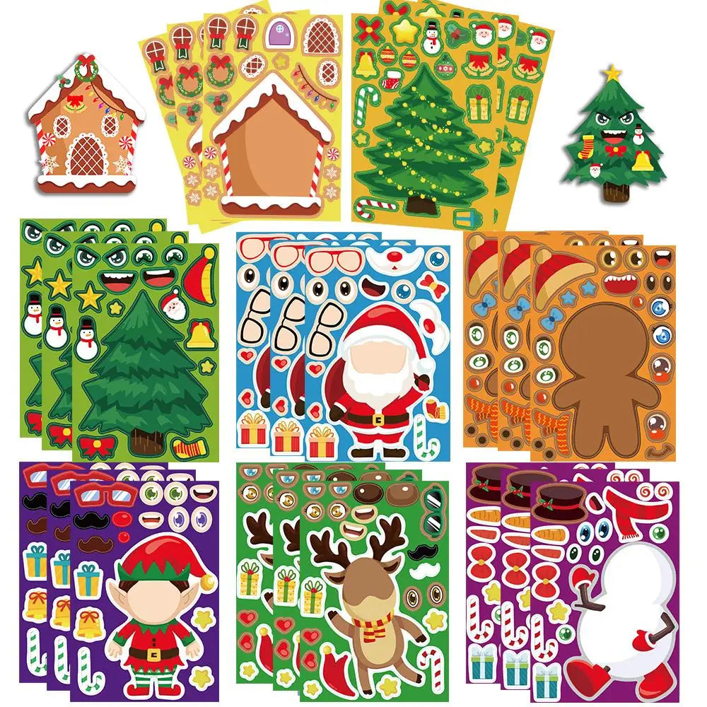 Christmas Stickerset™ – Speelse Winterwonderen – Stickervel Kerst