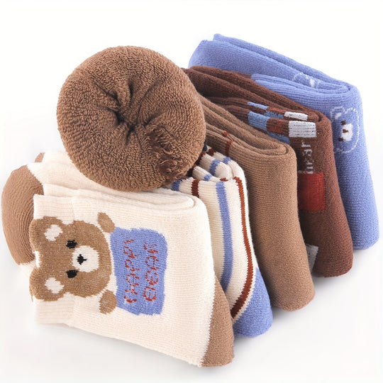 BearWarm™ – 4-Pack Jongens Winter Sokken Set – Dikke Gebreide Sokken