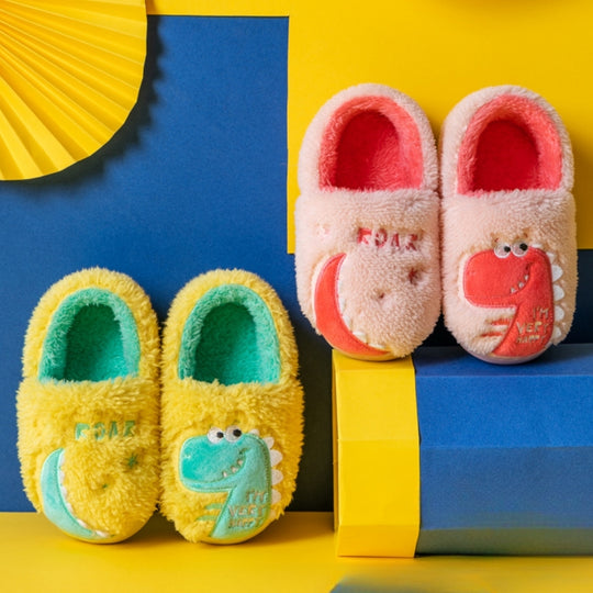 DinoHops – Pluche Kinderpantoffels met Vrolijke Dinofiguren