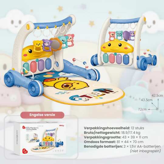 WalkyPlay – 3-in-1 Baby Walker en Speelmat