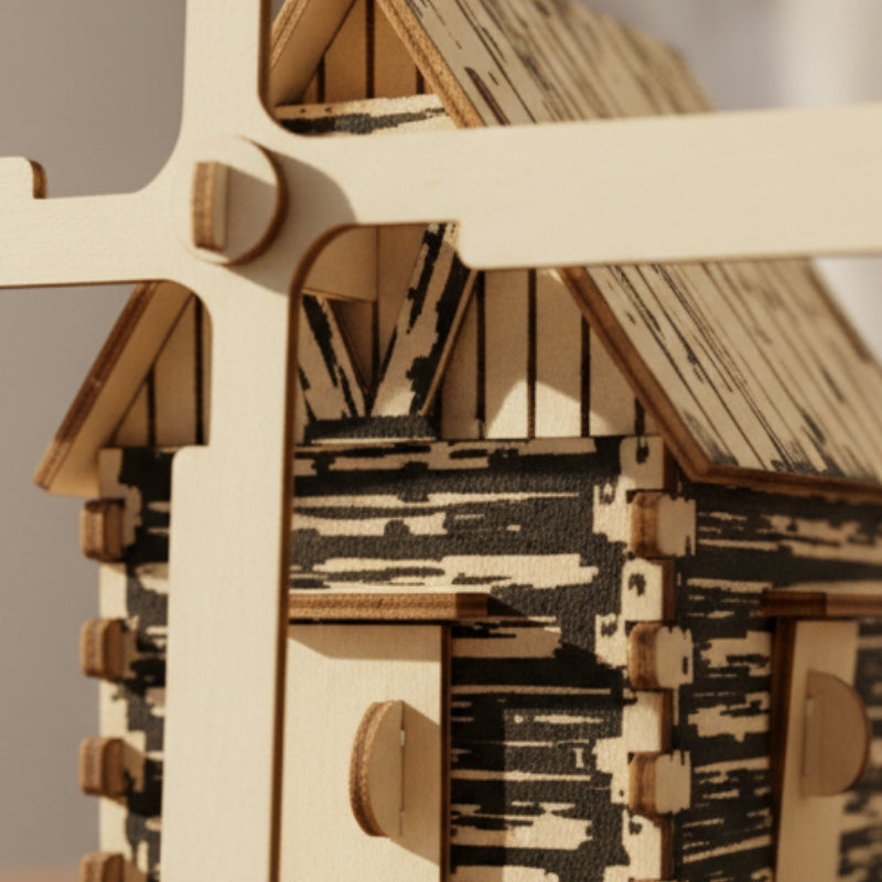 PastoralWindmill – 3D Houten Bouwpuzzel Windmolen