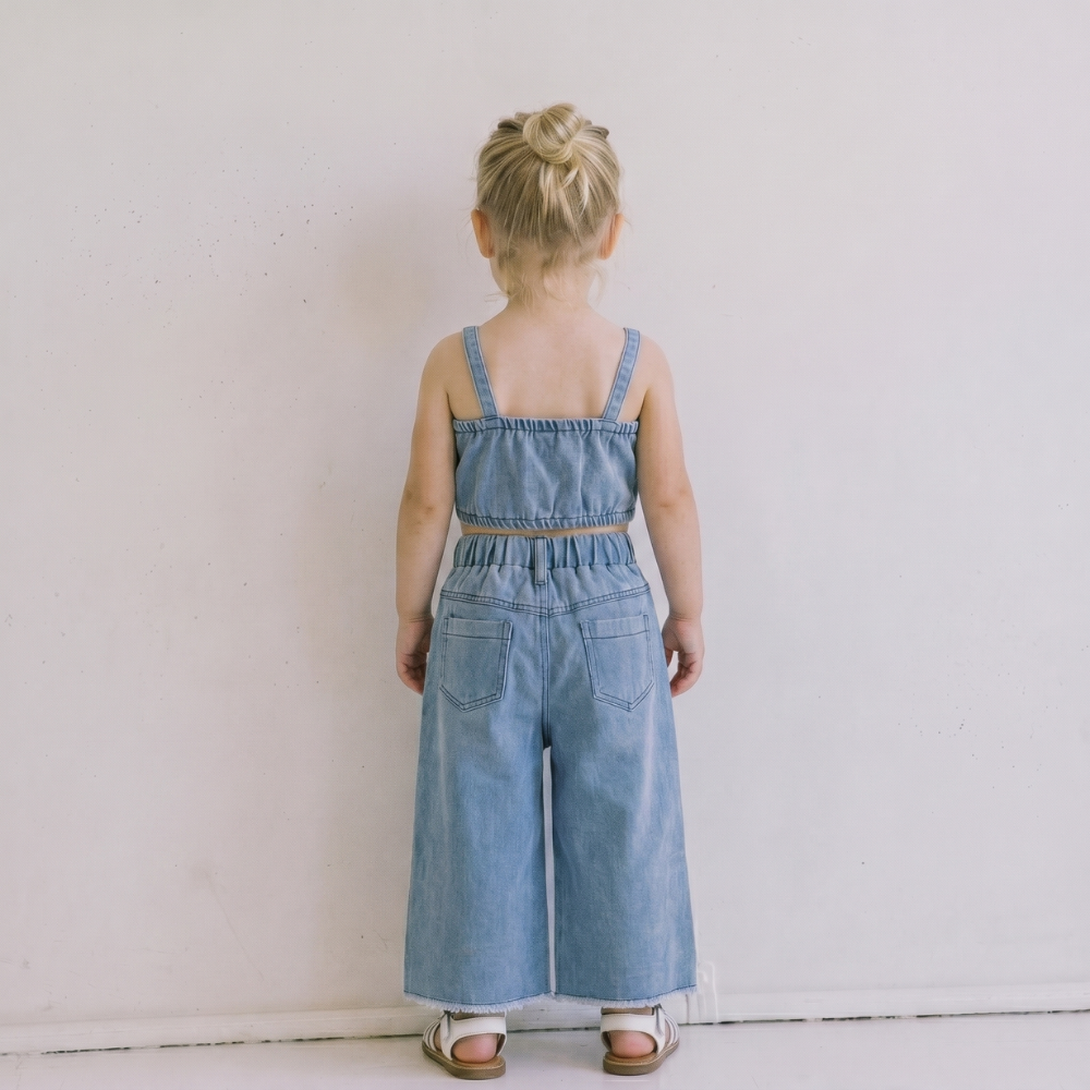 ButterBloom – Denim Set met Vlinderborduursel