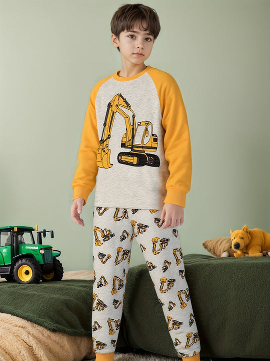 ExcavaFun™ – Jongens Graafmachine Pyjama Set