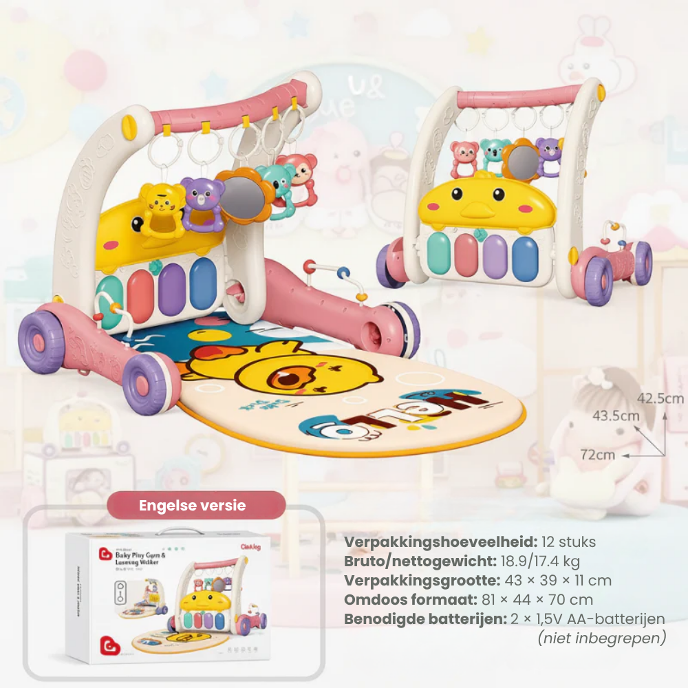 WalkyPlay – 3-in-1 Baby Walker en Speelmat