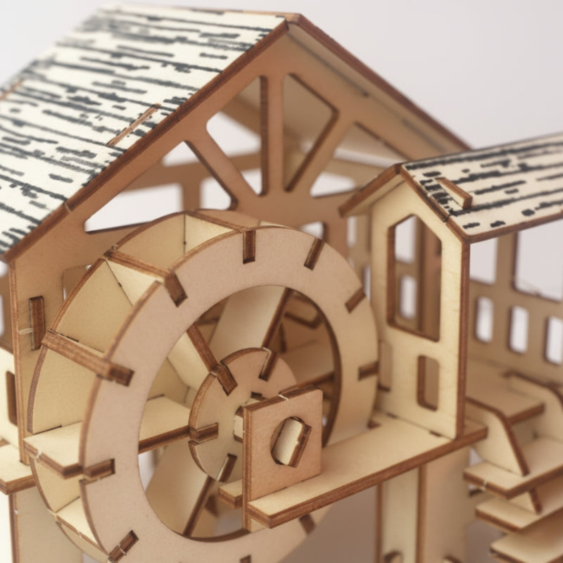 WaterMill – 3D Houten Bouwpuzzel Watermolen