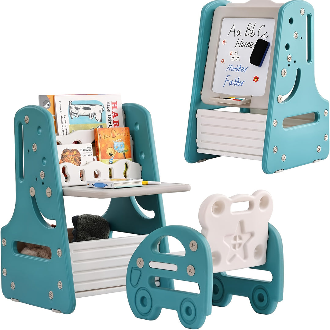 Write&Store™ Magnetisch Kinder Schrijfbord – 2-in-1 Boekenplank & Opbergrek (2 jaar+)