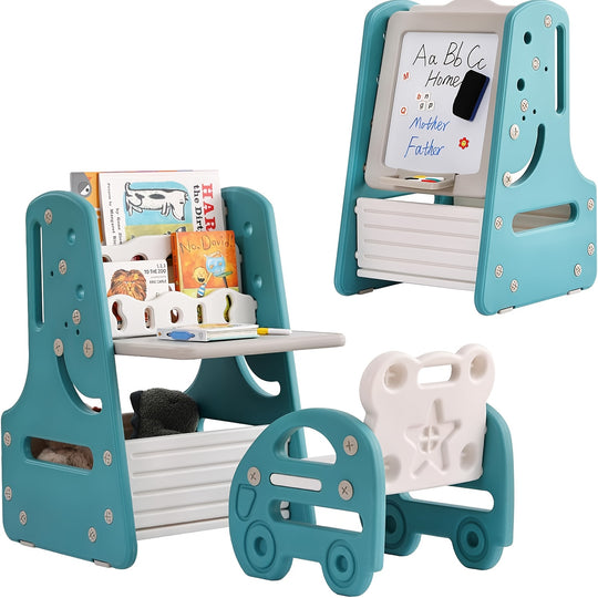 Write&Store™ Magnetisch Kinder Schrijfbord – 2-in-1 Boekenplank & Opbergrek (2 jaar+)