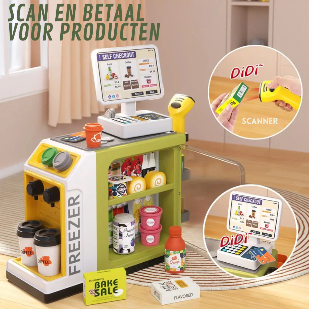 MiniMarkt – Supermarkt Speelset met Kassa en Boodschappen – Speelgoed