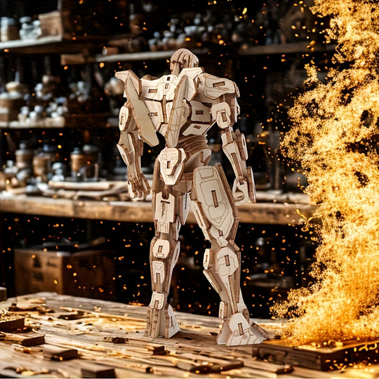 IronWood™ – 3D Houten Robot Puzzel
