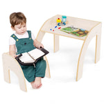 MiniCurve™ Montessori Houten Kinder Tafelset – Compacte Speeltafel met Stoel (3 jaar+)