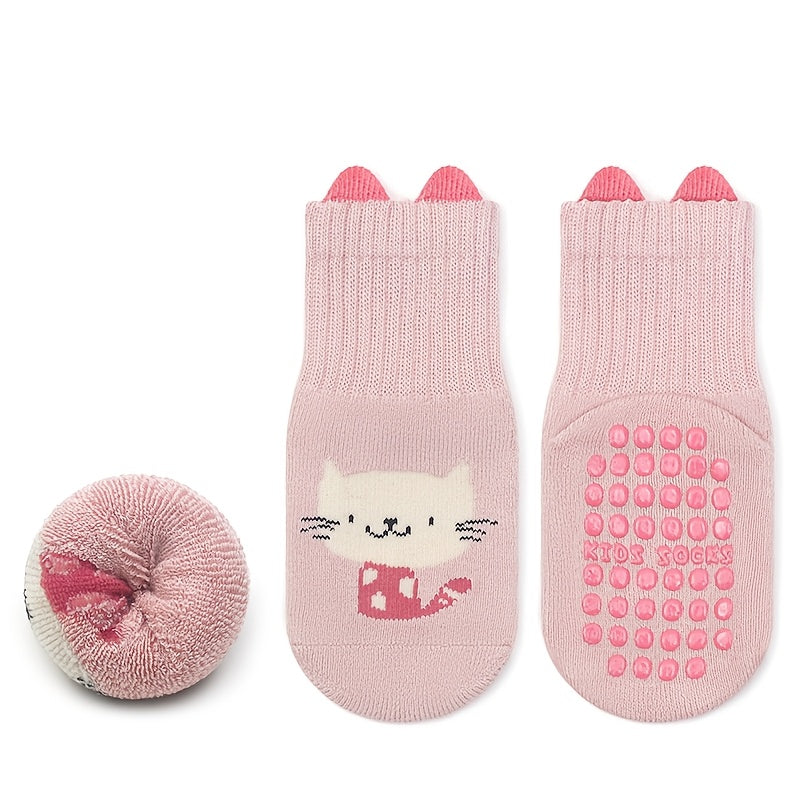 CozySteps™ – 6-Pack Kindersokken Set – Dikke Anti-Slip Sokken