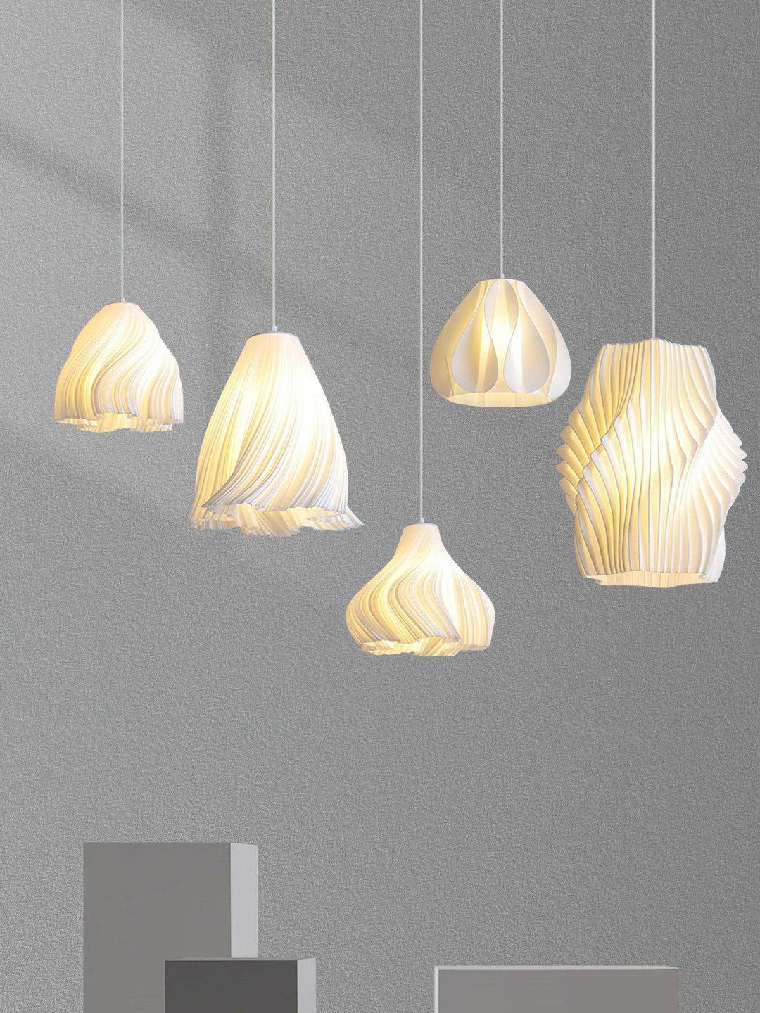 Witte pendantlamp met 3D patroon voor babykamer