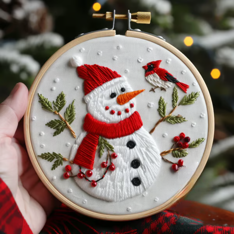 FestiveStitch™ – DIY Kerstborduurset voor Beginners met Winterse Sneeuwscènes