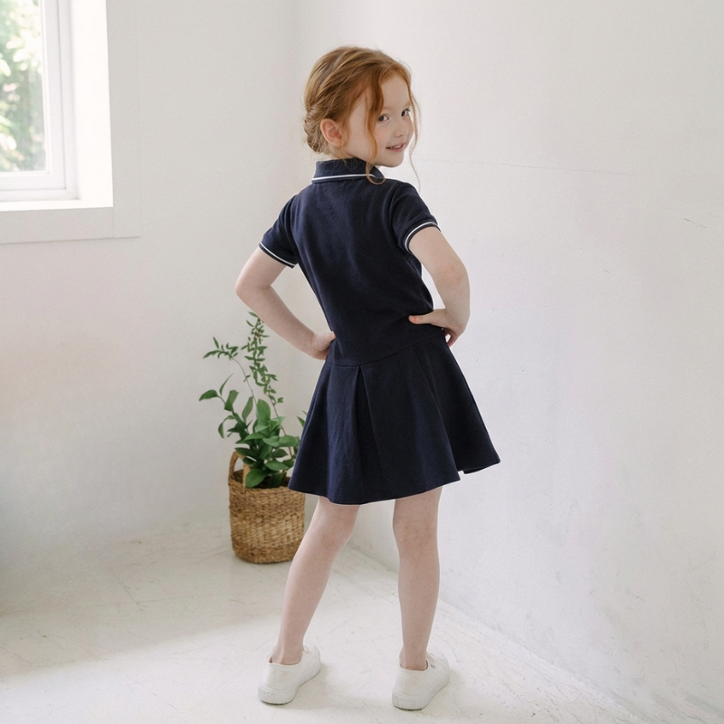 Beata – Navy Polo Jurk
