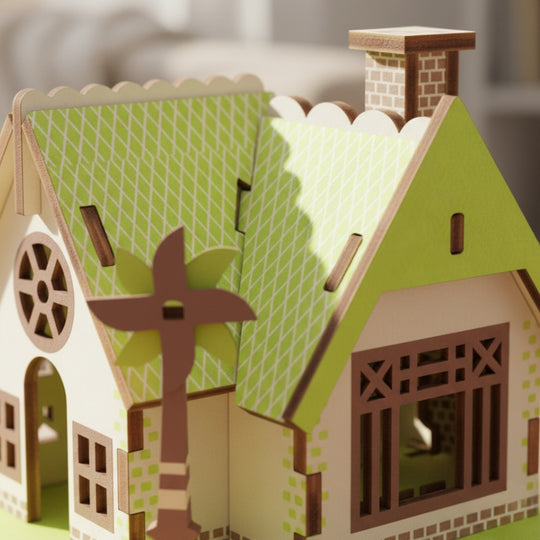 GreenCabin – 3D Houten Bouwpuzzel Blokhut