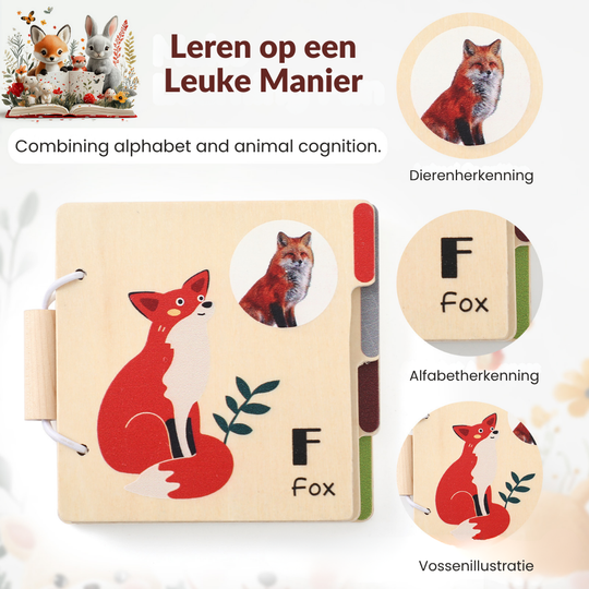 AnimalLearn – Houten Dieren Leerboek voor Peuters