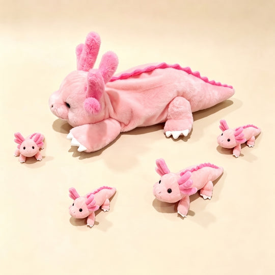 AquaFamily – Axolotl Knuffel met Kleintje