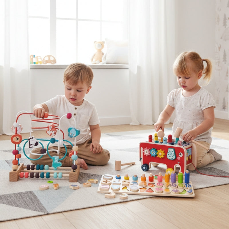 BrainBloom – 3-delige Houten Speelgoedset