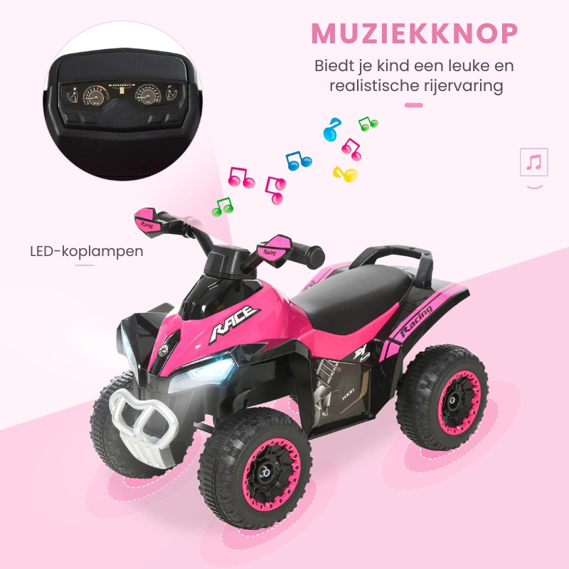 PinkTrail™ 6V Elektrische Kinder Quad – Roze Ride-On ATV voor Peuters (18-36 maanden)
