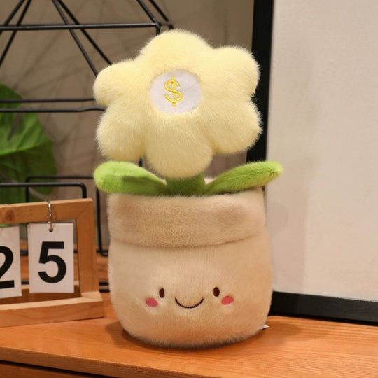 MoneyBloom – Pluche Bloem in Glimlachende Bloempot